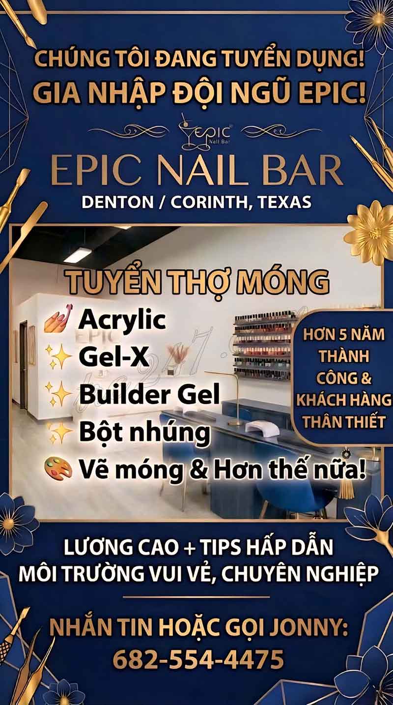 Cần gấp thợ nail tại Texas tại Denton, Texas