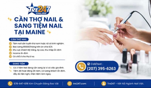 Cần Thợ Nail Và Sang Tiệm Nails Tại Maine
