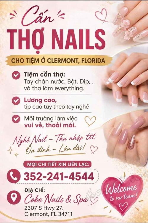 Cần Thợ Nails Clermont, Florida - Bột, Tay chân nước, Dip,