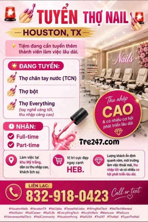 Cần Thợ Nails Houston, Texas