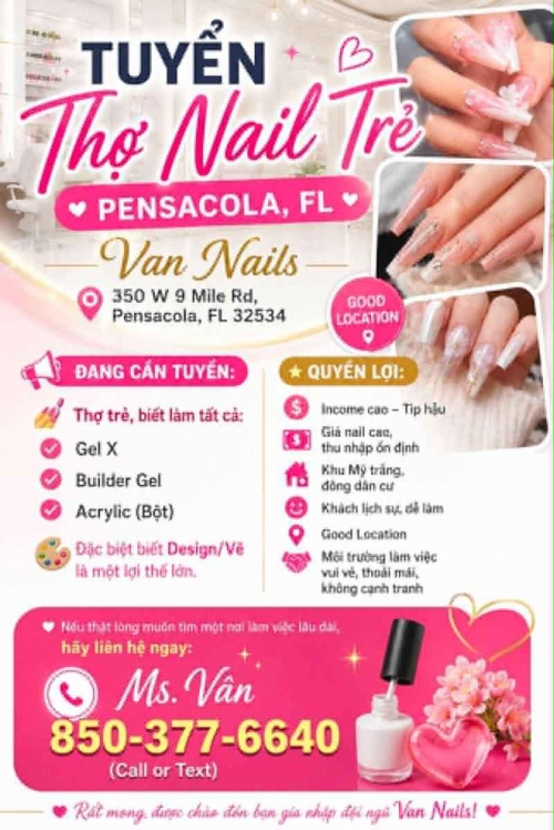Cần Thợ Nails Pensacola, Florida