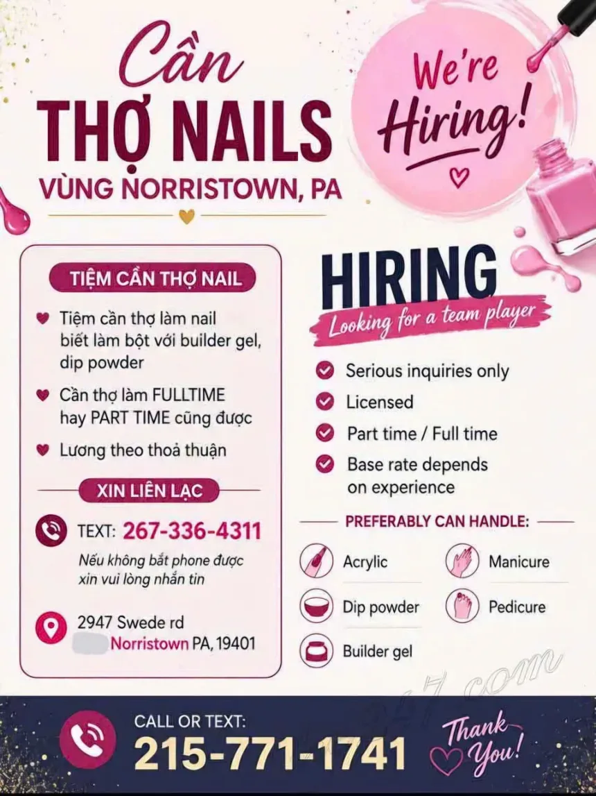 Cần Thợ Nails Vùng Norristown, Pennsylvania - Bột, Tay chân nước, Dip,