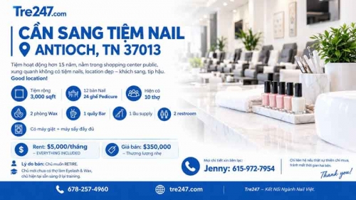 Sang Tiệm Nails Antioch, Tennessee - Giá Sang Tốt