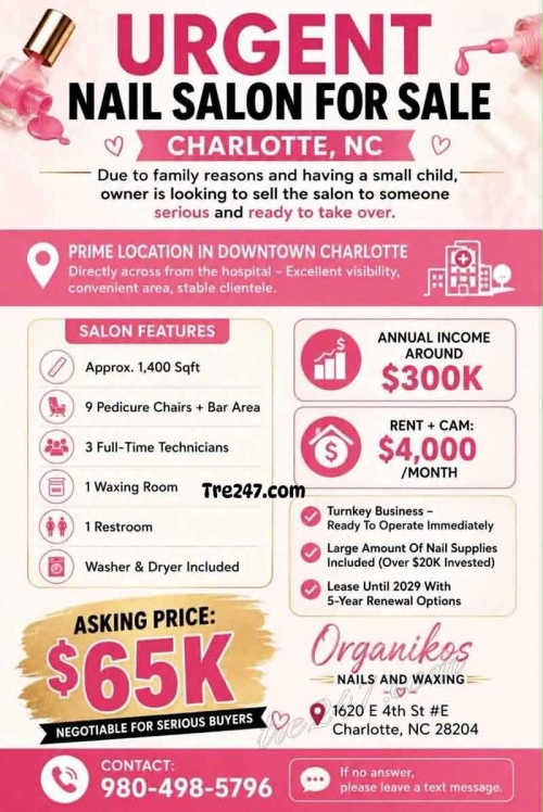 Sang Tiệm Nails Charlotte, North Carolina - Income Tốt