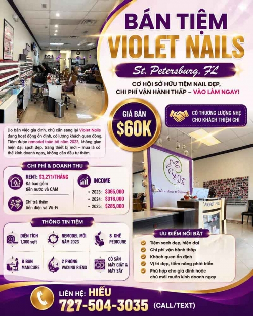 Sang Tiệm Nails Florida - Income Tốt