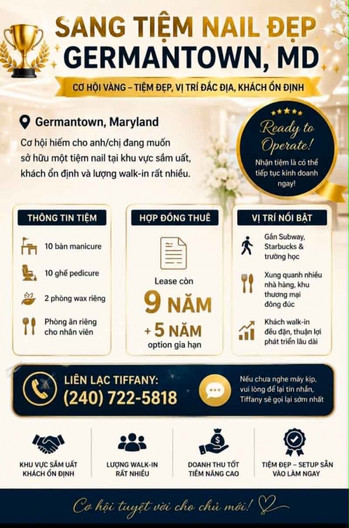 Sang Tiệm Nails Germantown, Maryland