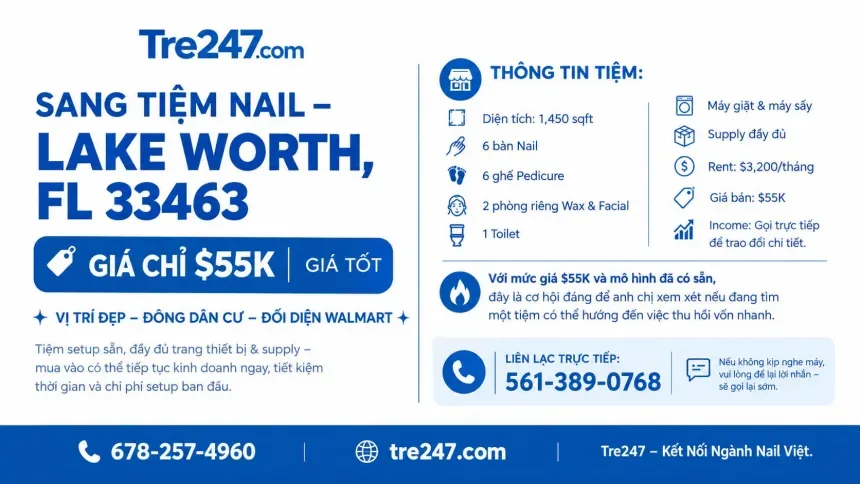 Sang Tiệm Nails Lake Worth, Florida - Income Tốt