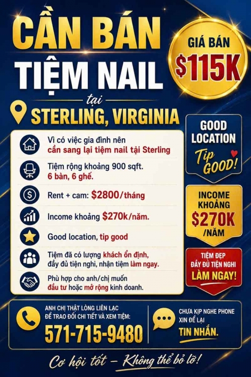 Sang Tiệm Nails Sterling, Virginia - Income Tốt