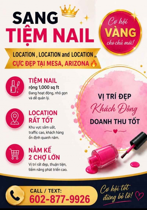 Sang Tiệm Nails Tại Mesa, Arizona - Vị Trí Tốt
